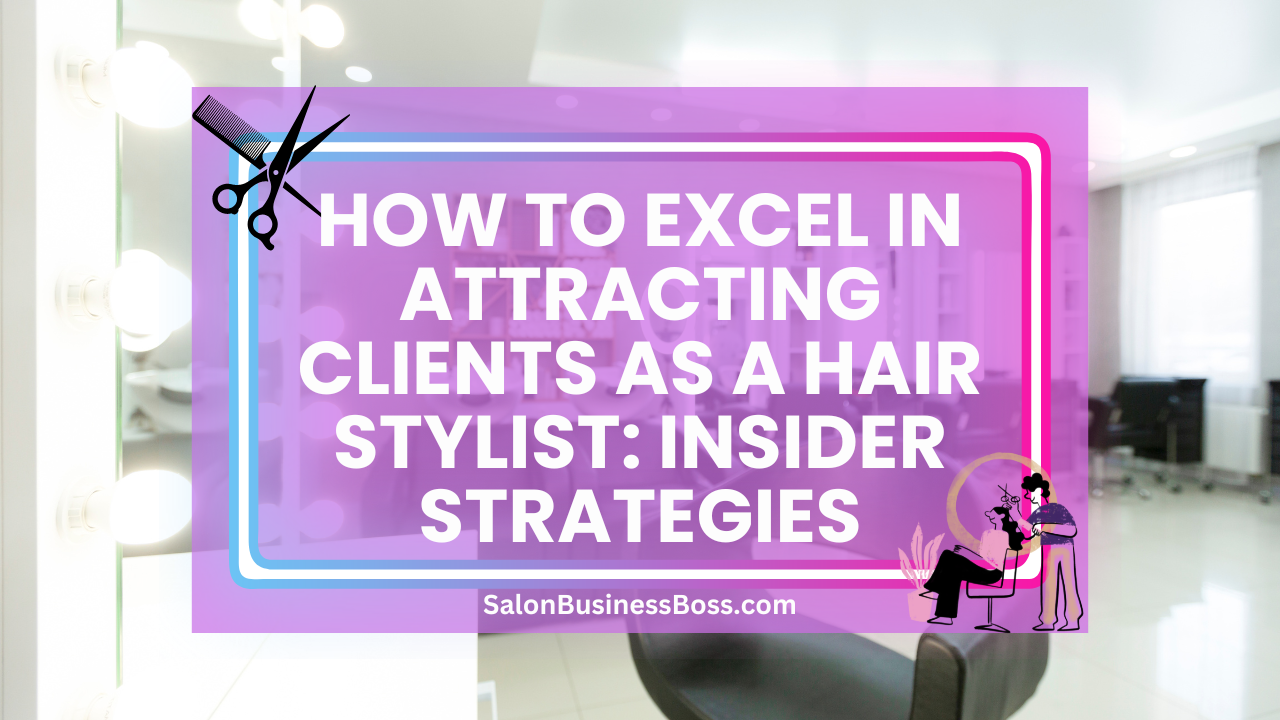 How to Excel in Attracting Clients as a Hair Stylist: Insider Strategies
