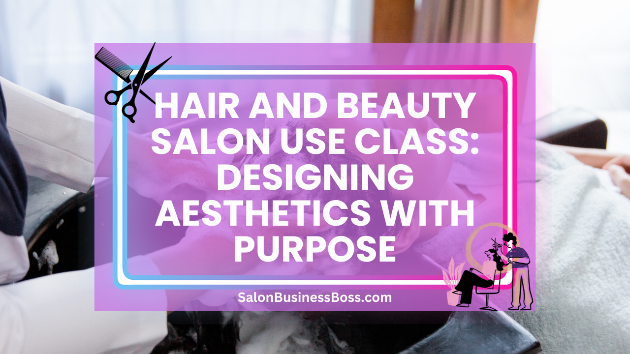 Hair and Beauty Salon Use Class: Designing Aesthetics with Purpose